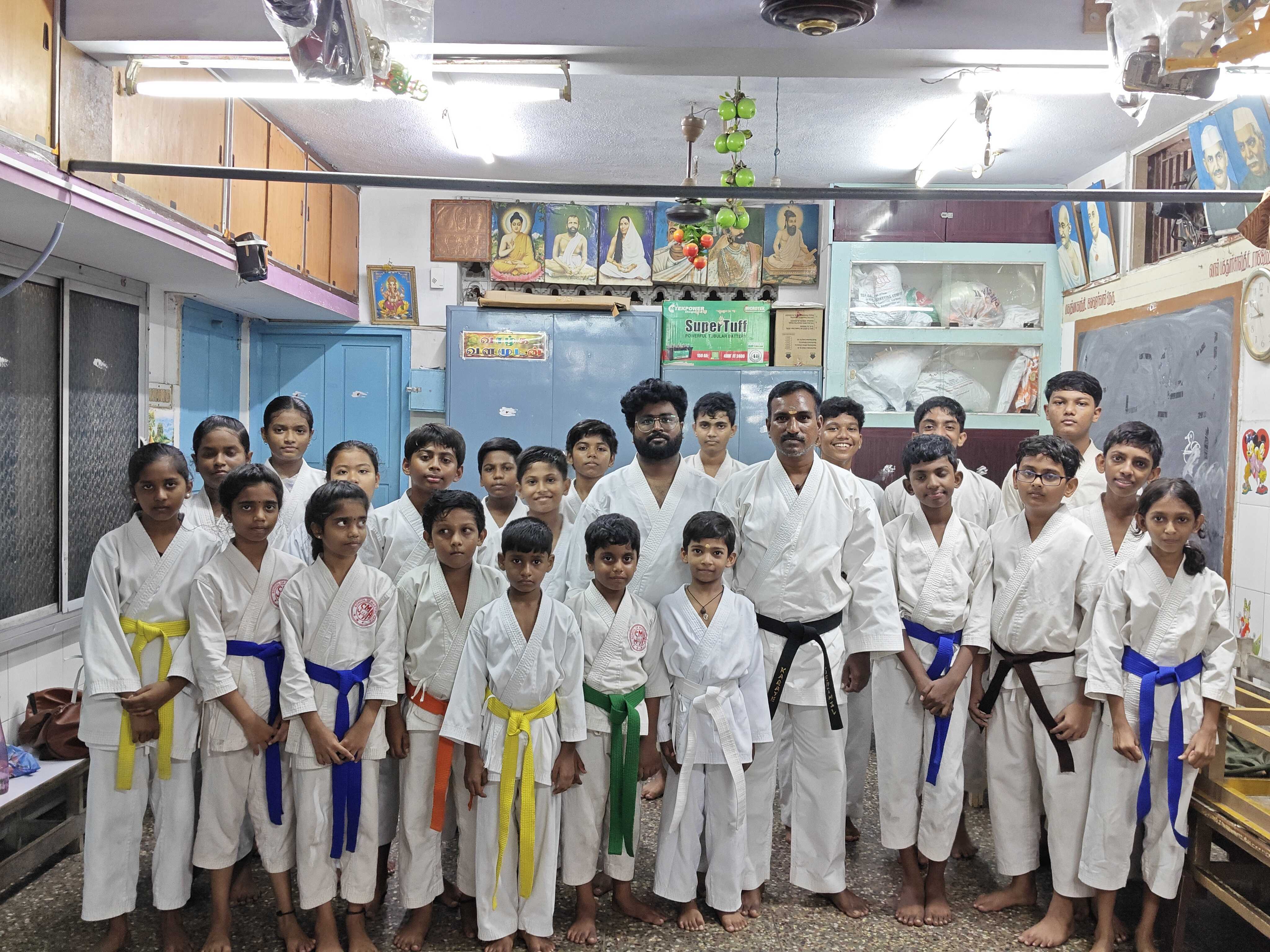 SMA karate students